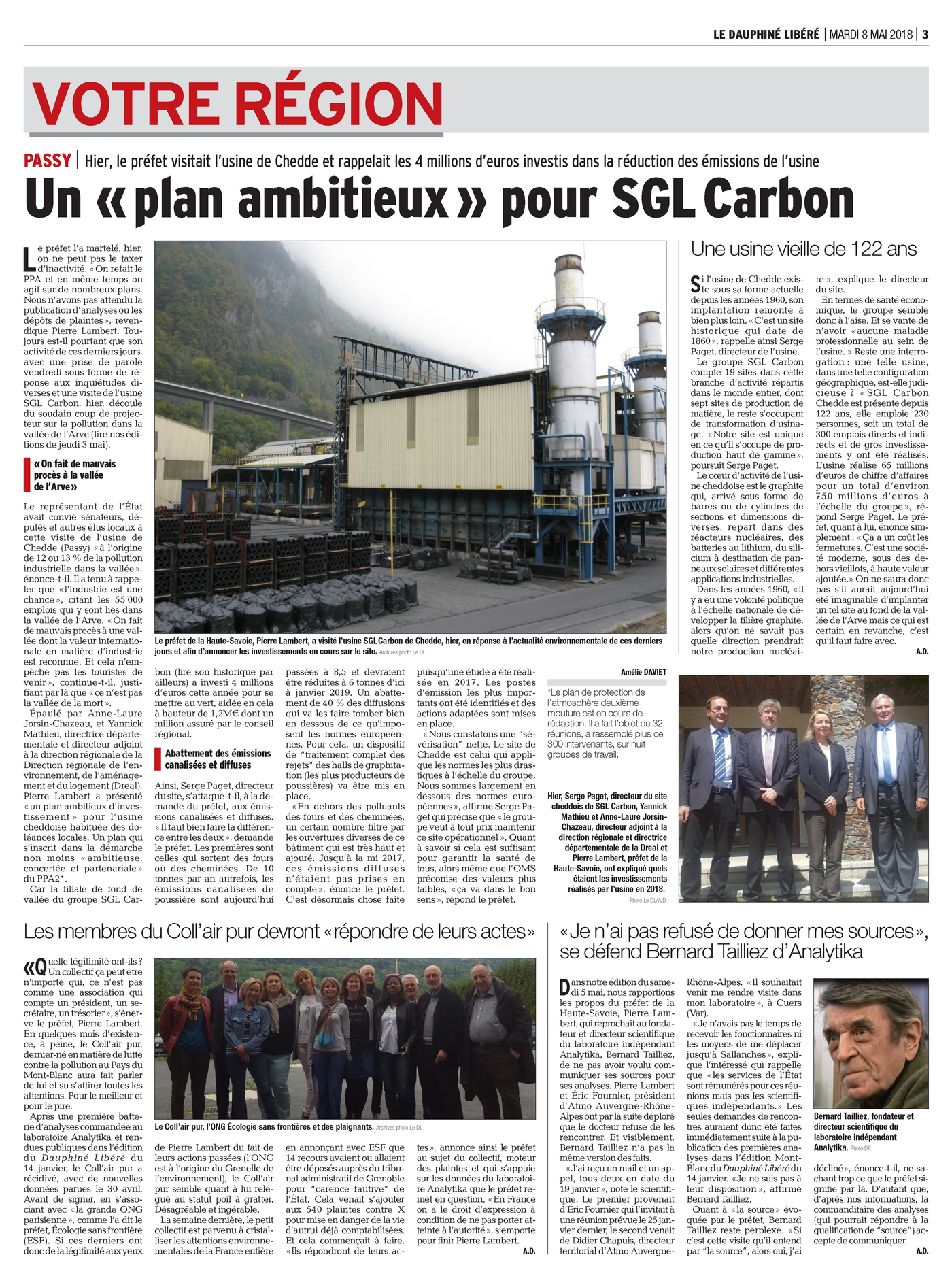 08.05.2018 > LE DAUPHINÉ LIBÉRÉ : "Un « plan ambitieux » pour SGL Carbon"
