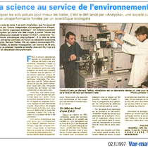 La science au service de l'Environnement (Var-Matin 02-11-1997)